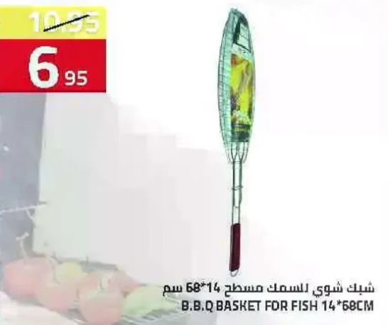 شبك شوي سمك مسطح 14*68 سم