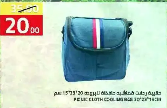 حقيبه تبريد قماشيه للنزهات 20*23*15 سم