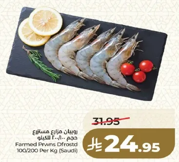 روبيان مزارع مستزرع حجم 100/200 للكilo