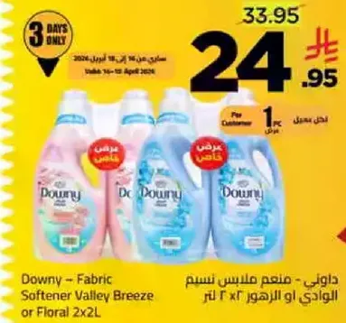 داوني - منعم ملابس نسيم الوادي او الزهور 2×2 لتر