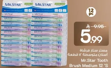 مسترك ستار فرشاه اسنان متوسطه 12 قطعه