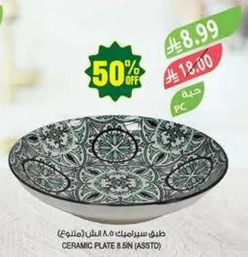 طبق سيراميك 8.5 بوصه (متنوع)