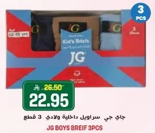 جاي جي سراويل داخليه ولادي 3 قطع