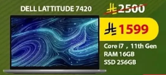 DELL LATITUDE 7420 بمعالج i7، الجيل الحادي عشر، ذاكره 16 جيجابايت، وقرص SSD سعه 256 جيجابايت.