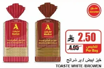 White and brown toast bread.