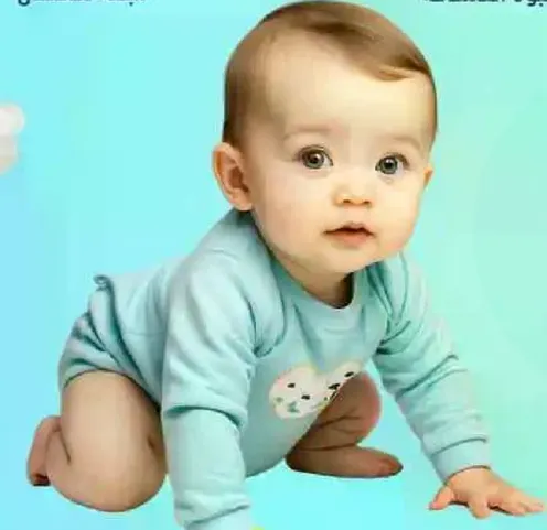 A cute baby outfit suitable for crawling and playing.