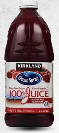 عصير كيركلاند اوشن سبراي 100% توت بري مميز. بدون سكر مضاف، 100% فيتامين سي.