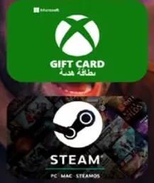 بطاقه هديه لمنصات اكس بوكس وستيم.