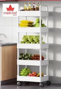 عربه تخزين متعدده المستويات مثاليه لتنظيم الفواكه والخضروات في مطبخك.