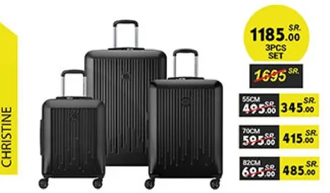 مجموعه حقايب سفر مكونه من 3 قطع باحجام مختلفه.