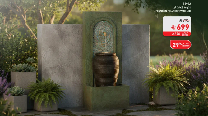 نافوره بولي ريسين مع LED