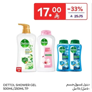 DETTOL SHOWER GEL 500ML/250MLTP