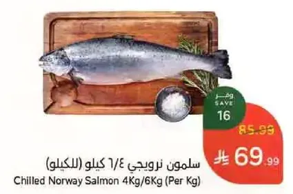 سلمون نرويجي 4/6 كيلو (بالكيلو)