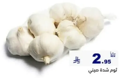 فصوص ثوم طازجه في كيس شبكي.