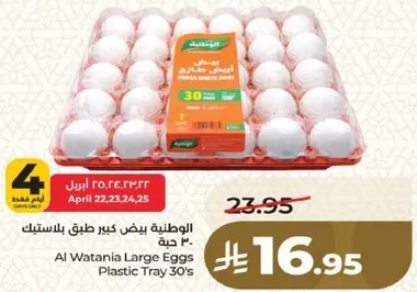 الوطنيه بيض كبير طبق بلاستيك 30 حبه