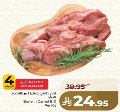 لحم جاحي (جمل) كبير بالعظم