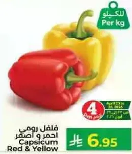 فلفل رومي احمر و اصفر