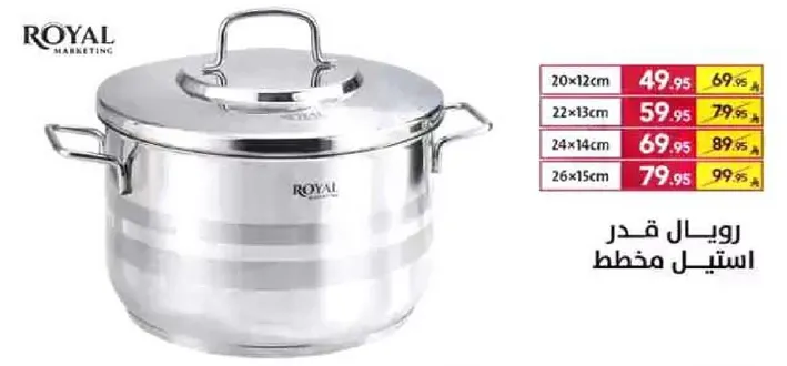 قدر استيل مخطط من رويال.