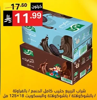 شرب الربيع حليب كامل الدسم بالشوكولاته والبسكويت.