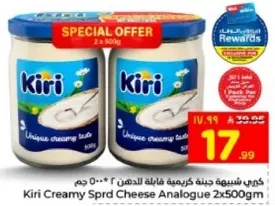كيري شريحه جبنه كريميه فاخره للدهون 2x500 جرام