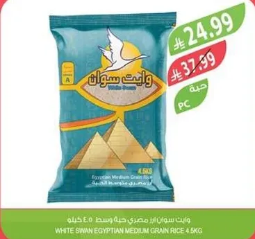 ارز سوان الابيض مصري وسط 4.5 كيلوجرام
