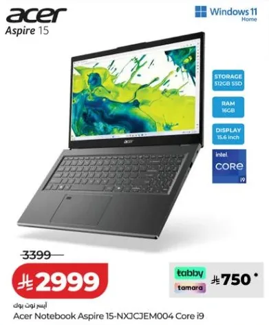 لابتوب ايسر اسباير 15-NXJCJEM004 كور i9