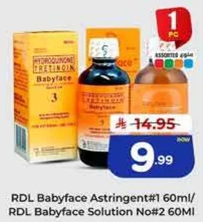 RDL Babyface Astringent #1 60ml / RDL Babyface Solution No#2 60ml