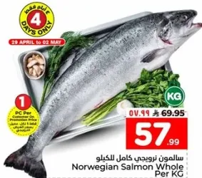 سالمون نرويجي كامل للكيلو