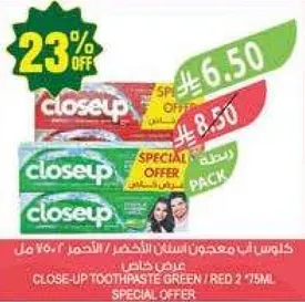 CLOSE-UP TOOTHPASTE GREEN / RED 2 75ML SPECIAL OFFER