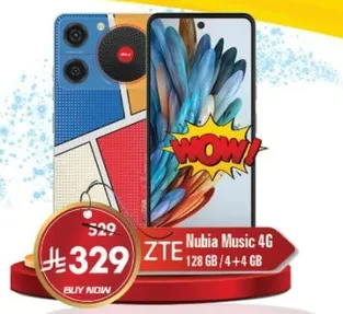 ZTE Nubia Music 4G with 128 GB storage and 4+4 GB RAM.