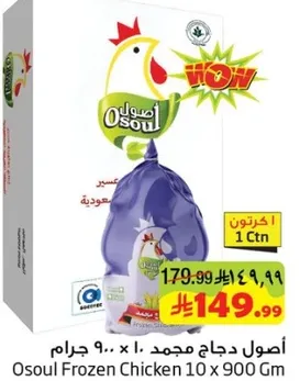 اصول دجاج مجمد 10 × 900 جرام