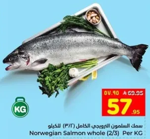 سمك السلمون النرويجي الكامل (2/3) للكيلو