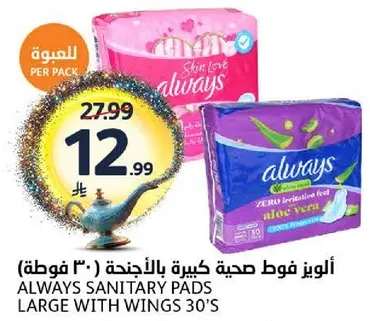 الويس فوط صحيه كبيره بالاجنحه (30 فوطه)