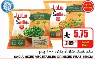 ساديه خضار مشكل او بازلاء 450 جرام.