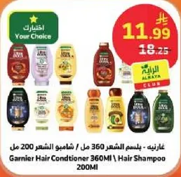 غارنيه - بلسم الشعر 360 مل / شامبو الشعر 200 مل