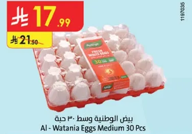 Al - Wataniya Medium White Eggs 30 Pcs