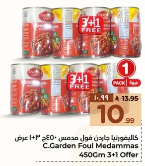 كاليونزيا جاردن فول مدمس 450جم 3+1 عرض