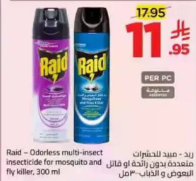 رايد - مبيد الحشرات بدون رايحه او قاتل البعوض والذباب، 300 مل