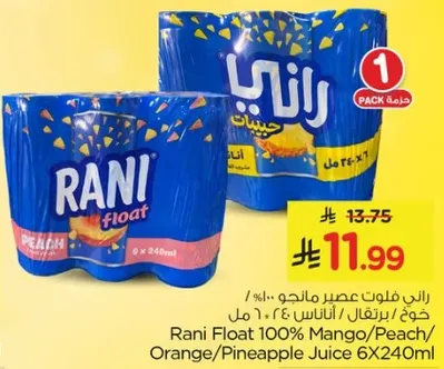 راني فلوات عصير مانجو / خوخ / برتقال / اناناس 6 × 240 مل