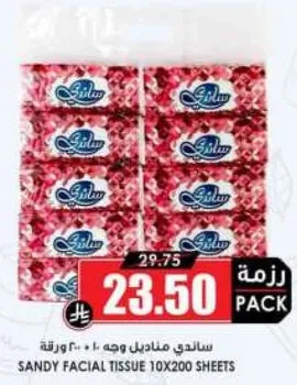 ساندي مناديل وجه 10×200 ورقه