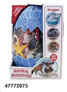 Animal Kingdom toy set with 50 pieces, suitable for ages 3 and up.