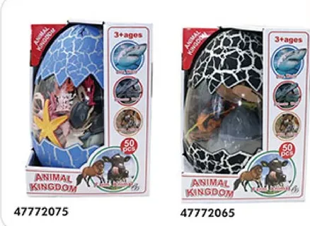 Animal Kingdom toy set with 50 pieces, suitable for ages 3 and up.