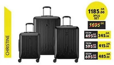 3 pieces set of luggage with a stylish design.