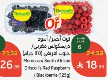 Moroccan/South African Driscoll's Red Raspberry / Blackberry (125g)