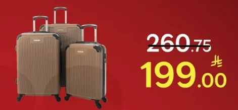Set of three stylish and durable suitcases.