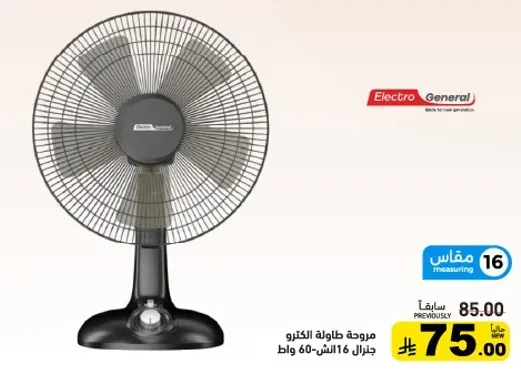 Electro General 16-inch table fan, 60 watts.