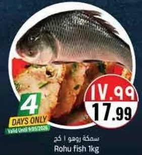 سمكه روهو 1 كجم