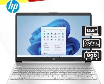 لابتوب HP بشاشه 15.6 بوصه، سعه 512 جيجابايت، وذاكره 8 جيجابايت.