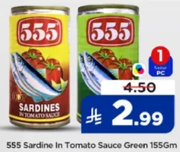 555 Sardine In Tomato Sauce Green 155Gm