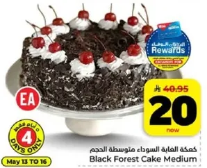 كيكه الغابه السوداء متوسطه الحجم